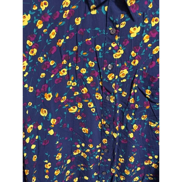 Talbots Woman Floral Button-Up Shirt 3X Made In India - Picture 2 of 4